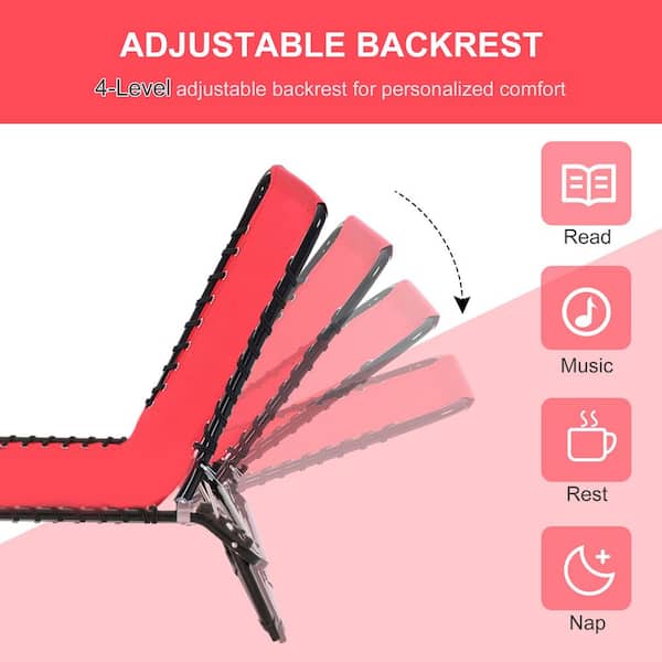 1-Piece 22.75 in. W x 77.5 in. D x 30 in. H Red Steel Adjustable