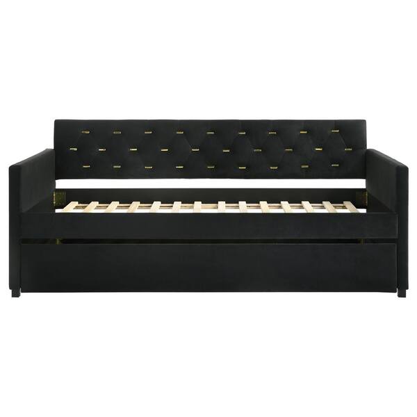Coaster Kendall Black Upholstered Tufted Twin Daybed with