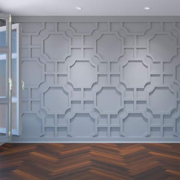 Ekena Millwork 40 7/8 in.W x 23 3/8 in.H x 3/8 in.T Large Bradley Decorative Fretwork Wall Panels in Architectural Grade PVC