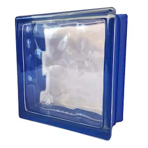 Nubio Blue 4 in. Thick Series 8 x 8 x 4 in. (8-Pack) Blue Wave Pattern Glass Block (Actual 7.75 x 7.75 x 3.88 in.)