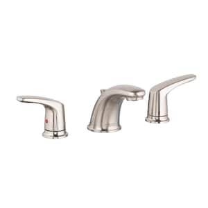 Colony Pro 8 in. Widespread 2-Handle Low-Arc Bathroom Faucet with 50/50 Pop-Up Drain in Brushed Nickel