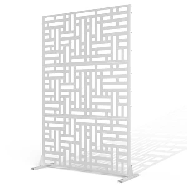 TUYOHW 72 in. H x 47 W Metal Privacy Screen for Deck Patio Balcony Garden, Freestanding Decorative Privacy Screen and Panels