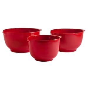 2, 3 and 4 l Melamine Mixing Bowl Set in Red (Set of 3)
