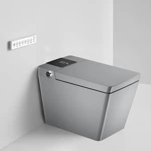 Elongated Bidet Toilet 0.8 GPF in Matte Grey with Adjustable Sprayer Settings, Deodorizing, Soft Close