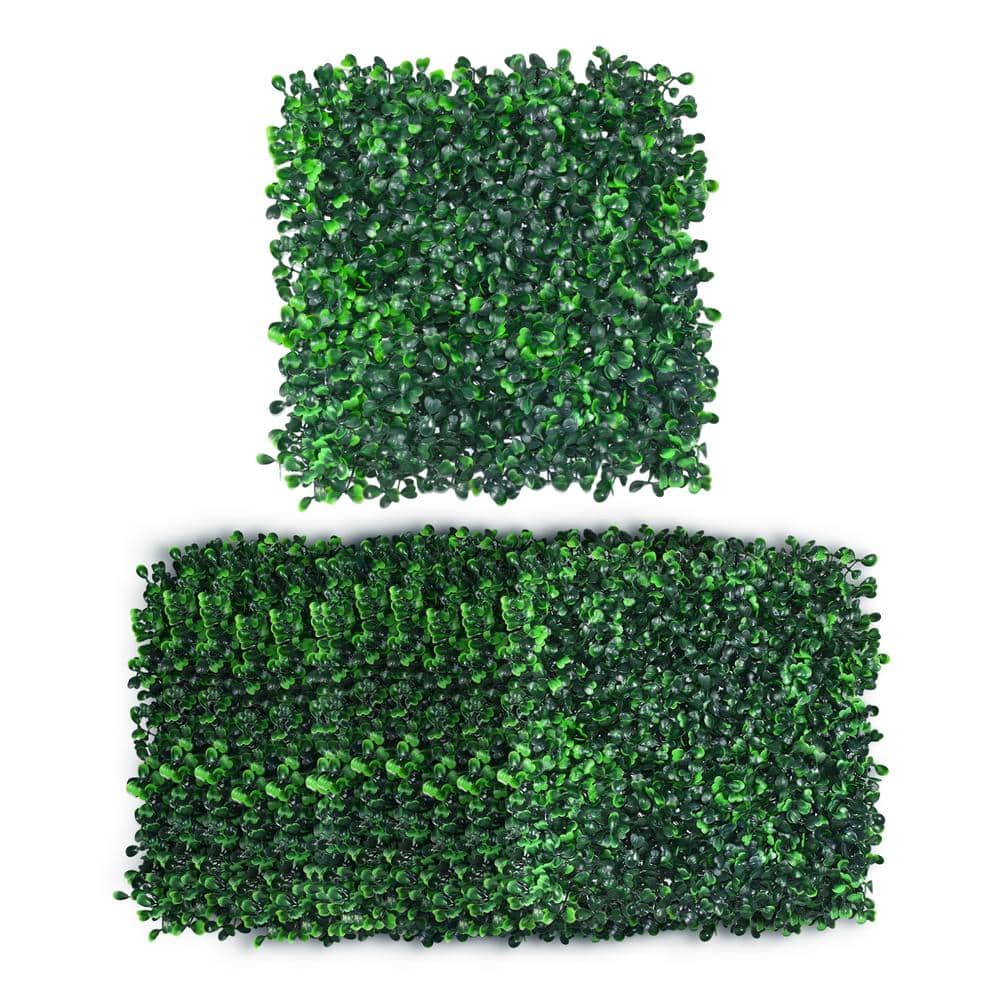 12 Piece 10 in. H x 10 in. W Artificial Boxwood Hedges PE Grass Wall Panels
