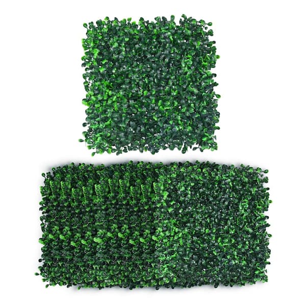 Unbranded 12 Piece 10 in. H x 10 in. W Artificial Boxwood Hedges PE Grass Wall Panels for Indoor Outdoor Green Wall Decor