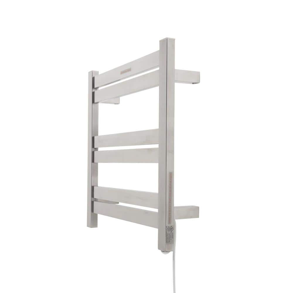 Brushed Nickel Wall Mounted 6-Bar Electric Towel Warmer