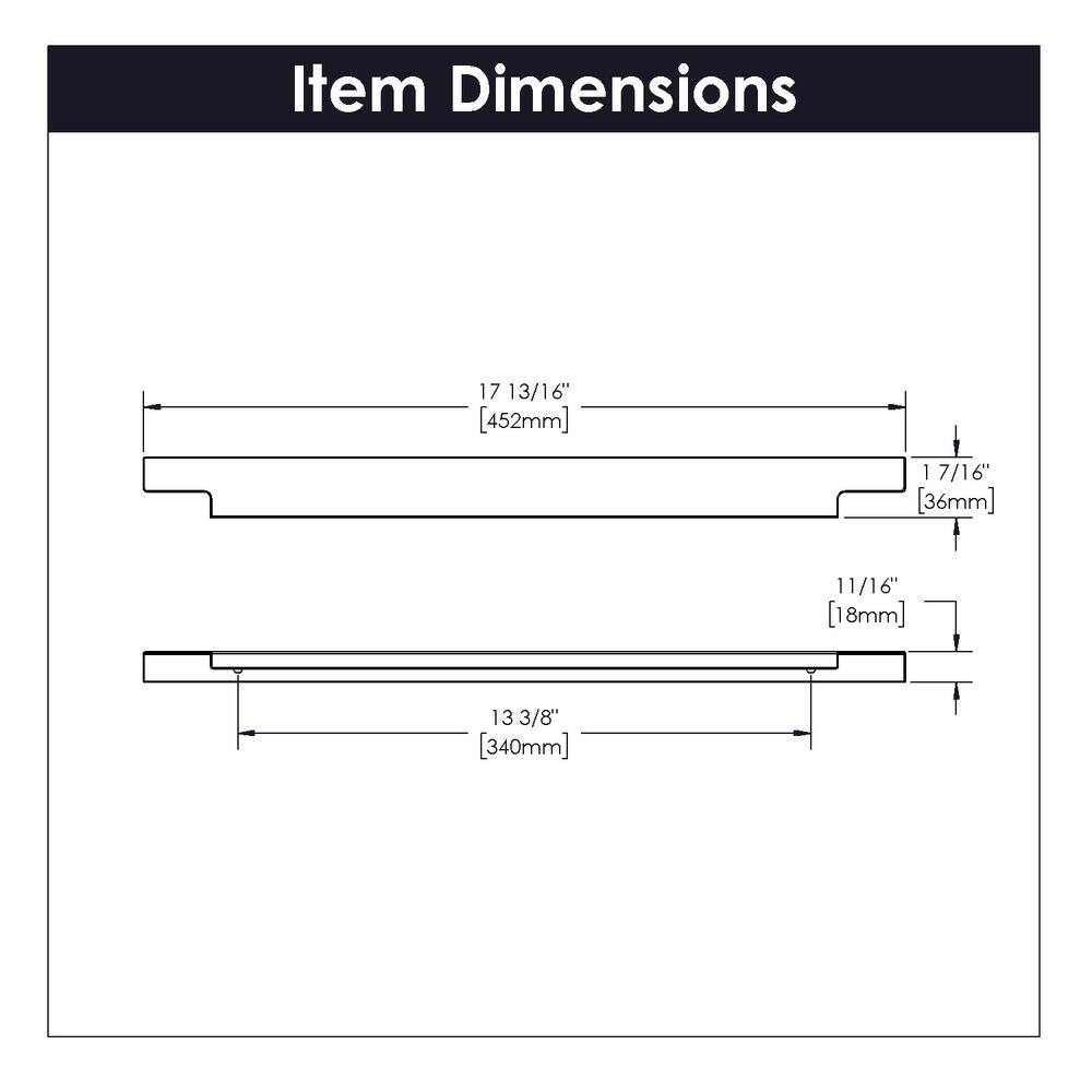 Austere 18" Brushed Aluminum Modern Cabinet Pull Handle