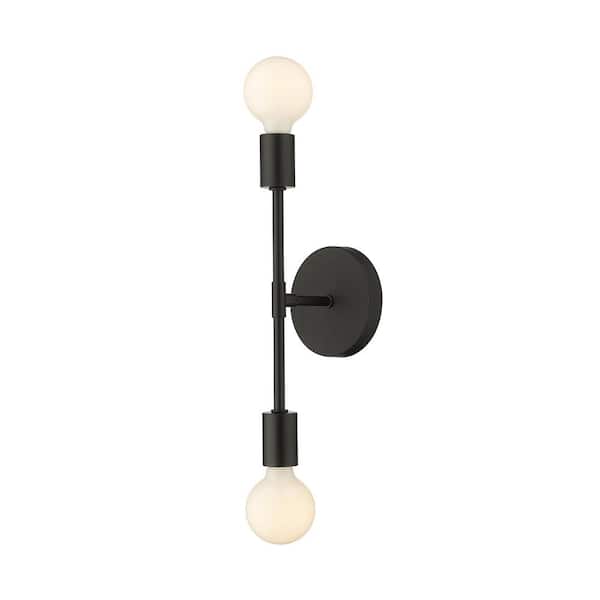 Unbranded Modernist 5 in. 2-Light Matte Black Wall Sconce