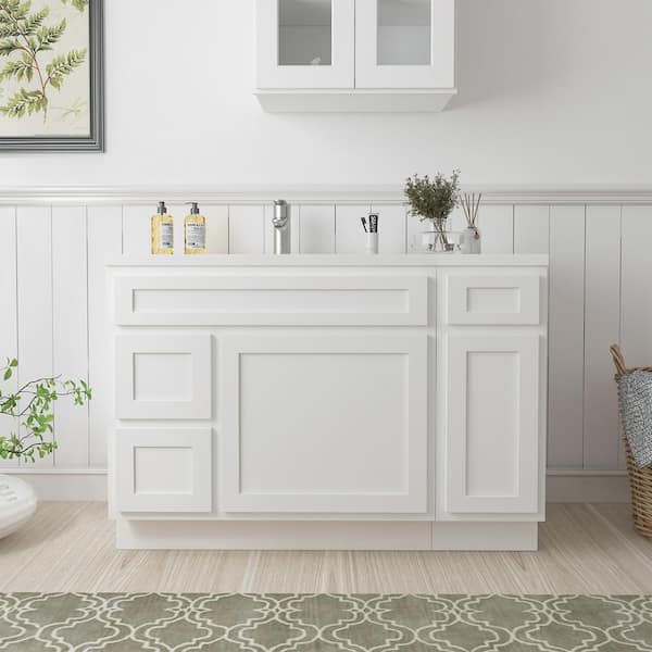 Vanity Art 48 in. W x 21 in. D x 32.5 in. H Bath Vanity Cabinet without Top in White