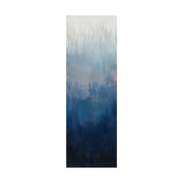 Trademark Fine Art 10 in. x 32 in. Silver Wave II by Silvia Vassileva Floater Frame Abstract Wall Art