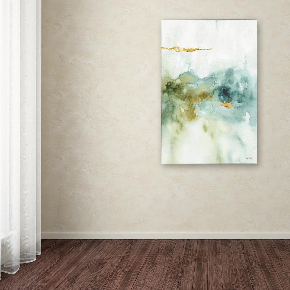 Large Green and Gold Abstract Canvas Wall Art