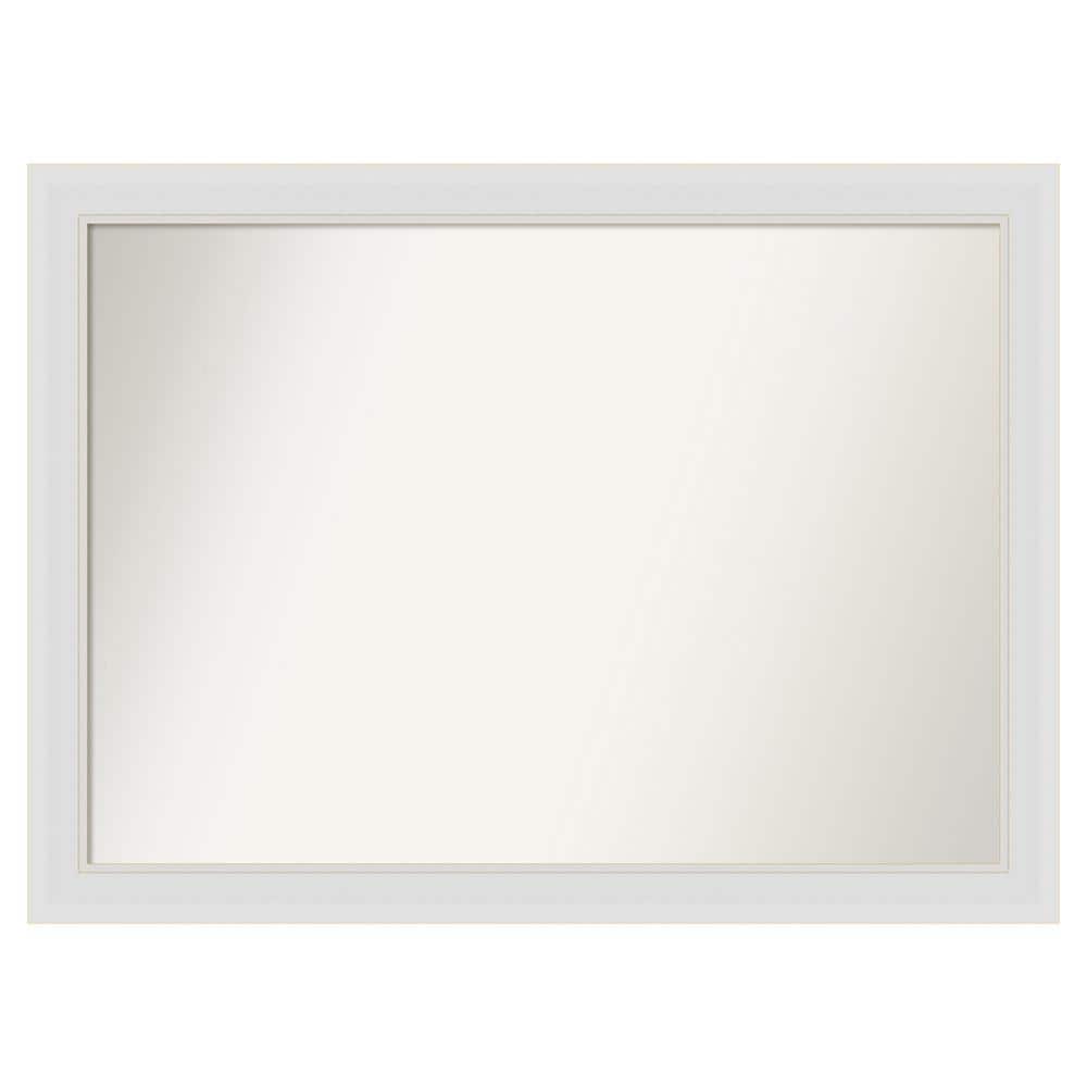 Flair Soft White Narrow 38 in. x 28 in. Custom Non-Beveled Satin Recyled Polystyrene Bathroom Vanity Wall Mirror price history on PriceWatchPro