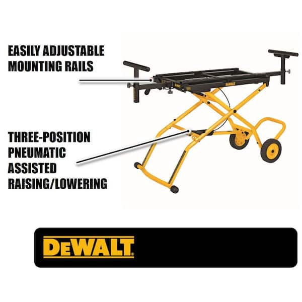 DEWALT - 15 Amp Corded 12 in. Double Bevel Sliding Compound Miter Saw with 32-1/2 in. x 60 in. Rolling Miter Saw Stand