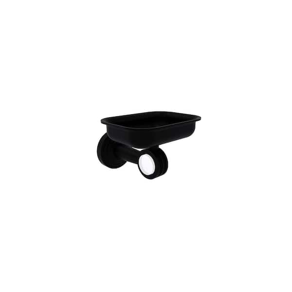 Allied Brass Pacific Beach Wall Mounted Soap Dish Holder with Dotted Accents in Matte Black