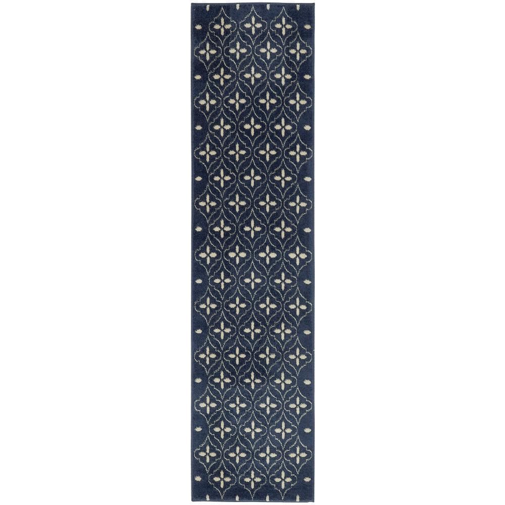 Essentials Navy Ivory 2 ft. x 8 ft. Moroccan Contemporary Runner Area Rug price history on PriceWatchPro