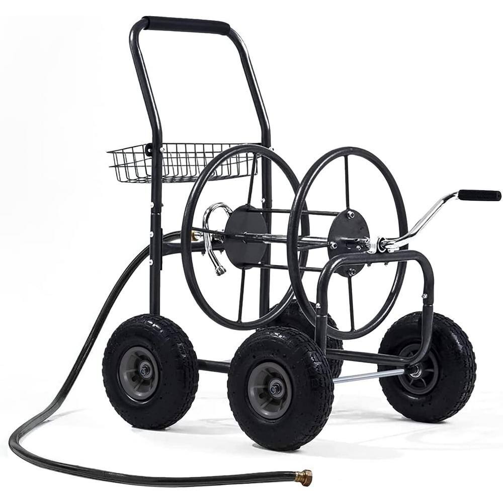 Afoxsos 250 ft. Garden Yard Water Hose Reel Cart Heavy-Duty Planting ...