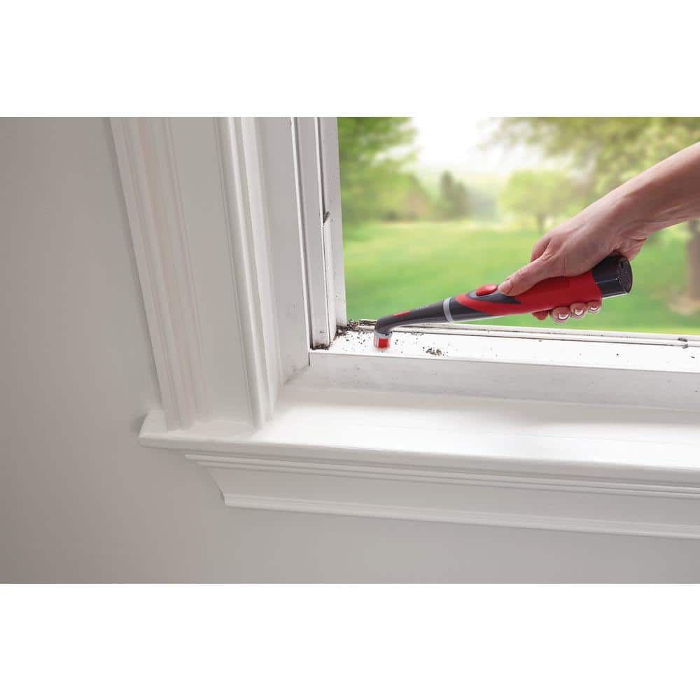 Gray and Red Cordless Electric Power Scrubber with Grip Handle