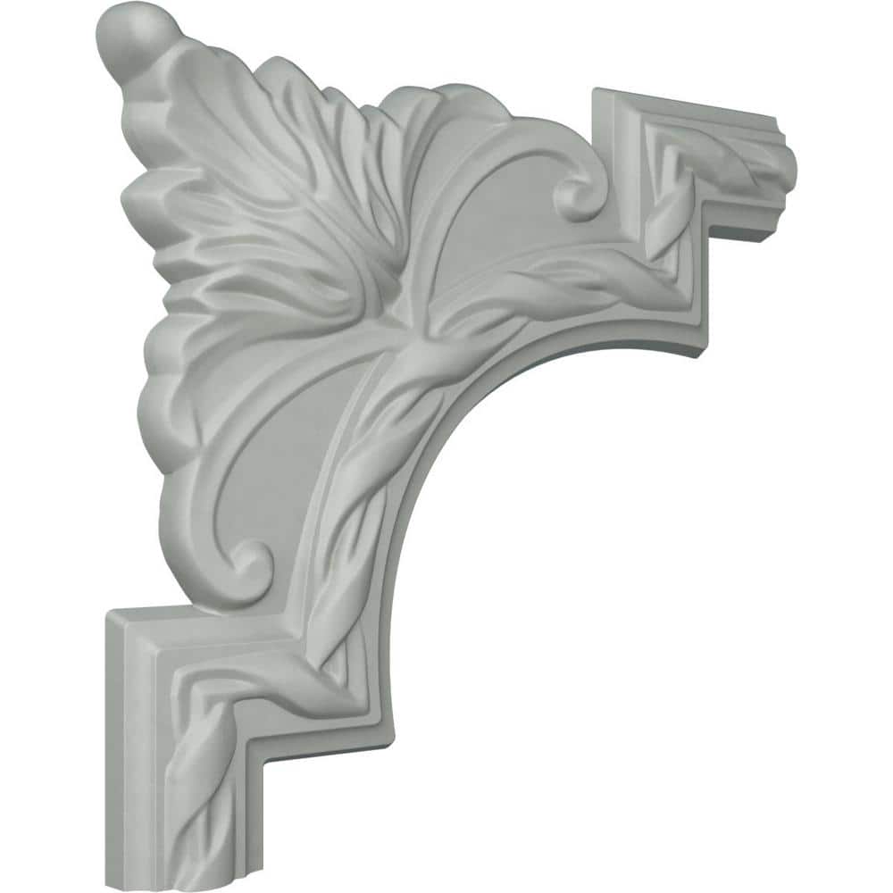9" White Polyurethane Jackson French Ribbon Crown Moulding Corner