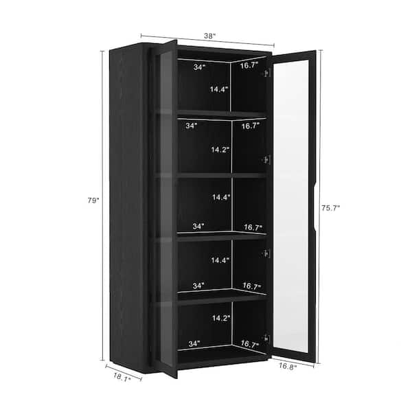 Manhattan Comfort Rivington 79 in. Tall Modern Black 