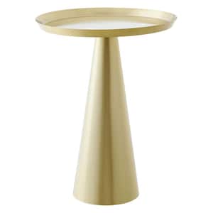 Maren Round Side Table in Brass
