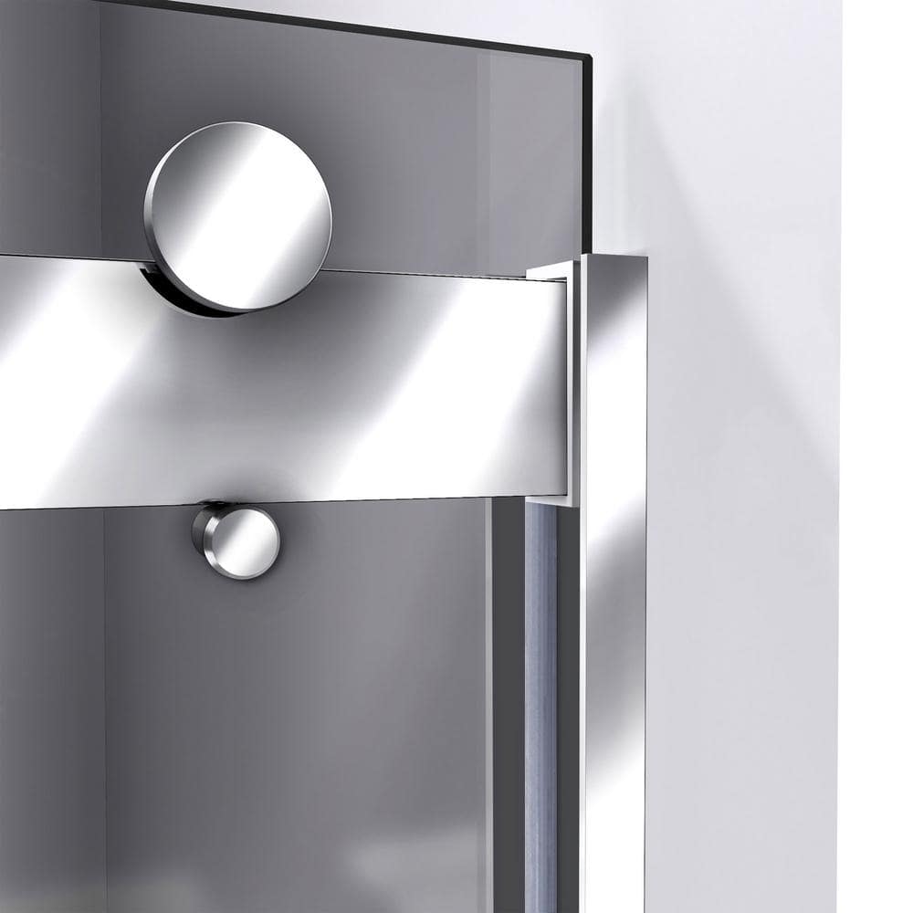 Sapphire Chrome and Smoke Gray Semi-Frameless Sliding Tub Door