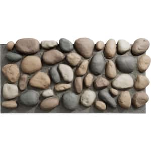 StoneCraft River Rock 24.75 in. x 49 in. Urethane Composite Faux Rock Panel Siding in Pebble Mix