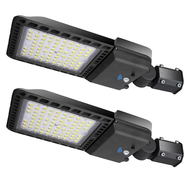 1500W Equivalent 39000 Lumens Outdoor Integrated LED Bronze Parking Lot Floodlight 5000k Daylight Slip Fitter IP65 2PACK