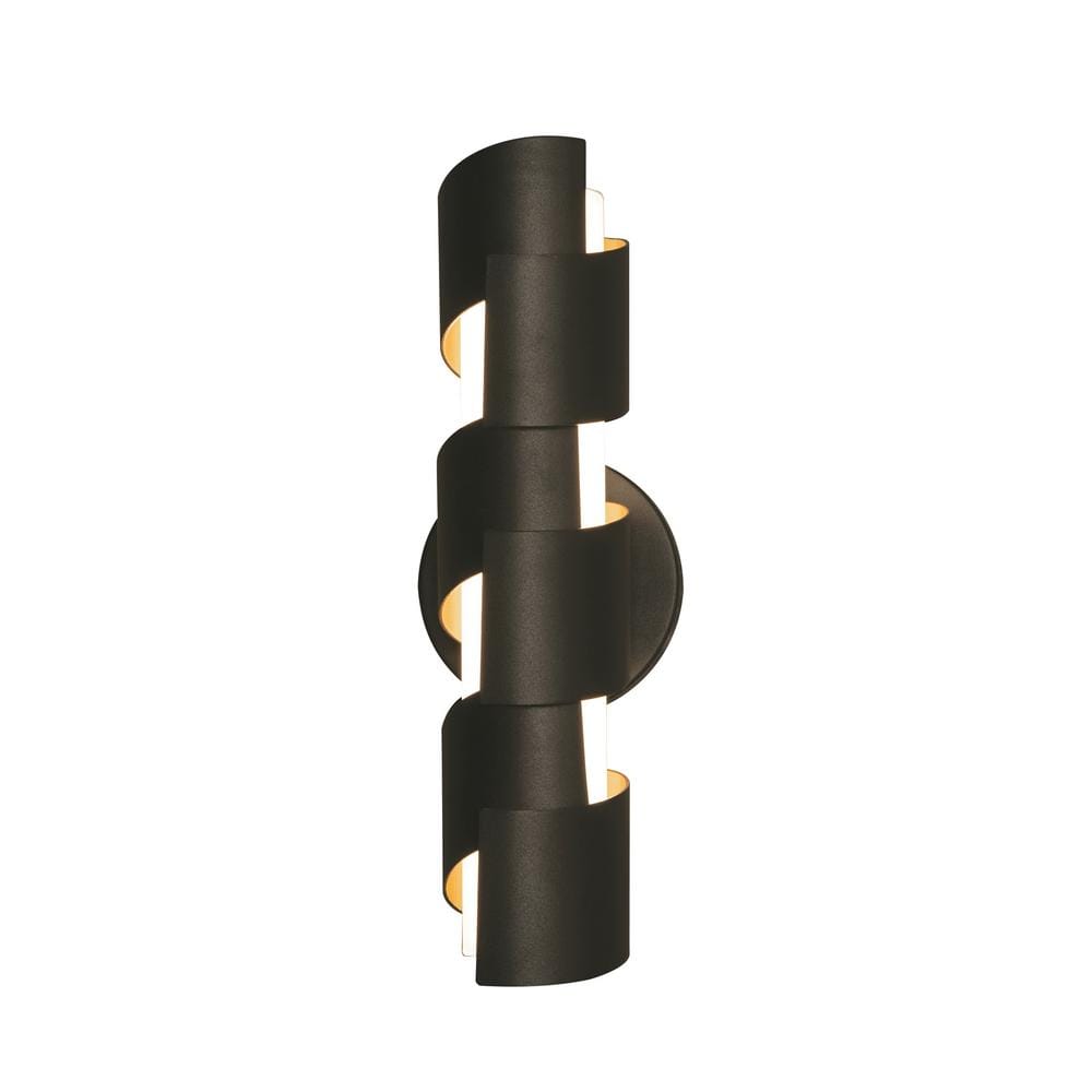Spiral Shadow Black Cylinder Dimmable LED Wall Sconce