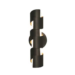 Louie 1-Light Black LED Wall Sconce With Black Metal Shade
