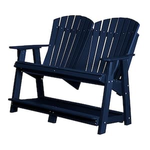 Heritage Patriot Blue Plastic Outdoor Double High Adirondack Chair