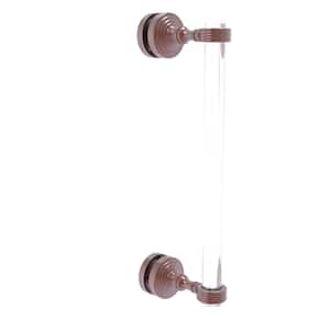 Pacific Grove Collection 12 Inch Single Side Shower Door Pull with Groovy Accents in Antique Copper