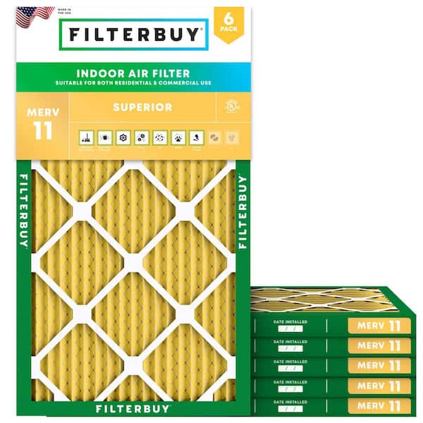 18 in. x 30 in. x 1 in. MERV 11 (FPR 7) Allergen Defense Pleated HVAC AC Furnace Air Filters Replacement (6-Pack)