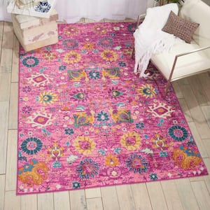 Passion Fuchsia 7 ft. x 10 ft. Floral Transitional Area Rug