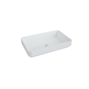 21.6 in. Ceramic Rectangular Vessel Bathroom Sink in White