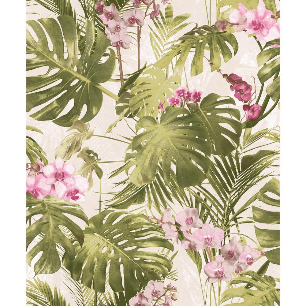 Monstera Leaf wallpaper in sage green