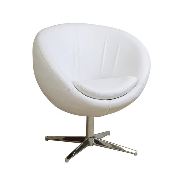 round white leather chair