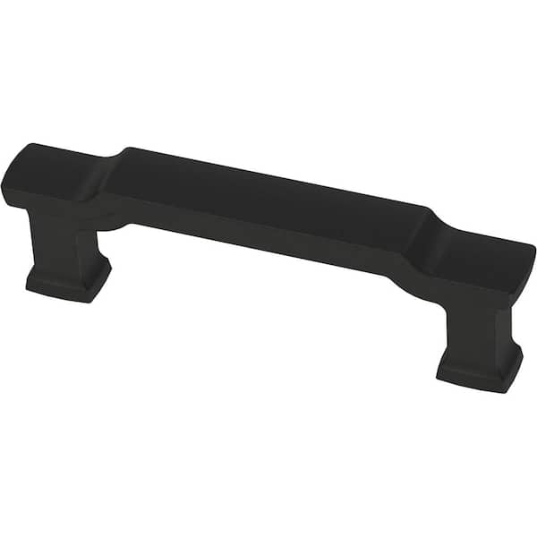 Liberty Scalloped Footing 3 in. (76 mm) Classic Matte Black Cabinet Drawer Pull