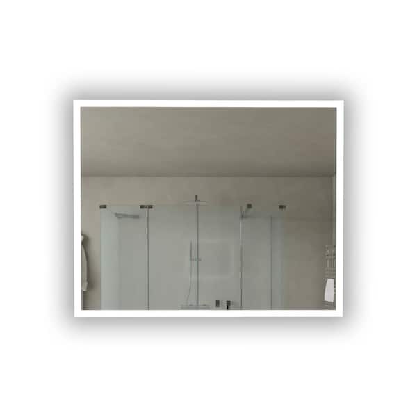 Smart Simona 24 in. W x 30 in. H Rectangular Frameless Voice Control LED Wall-Mount Bathroom Vanity Mirror in Clear