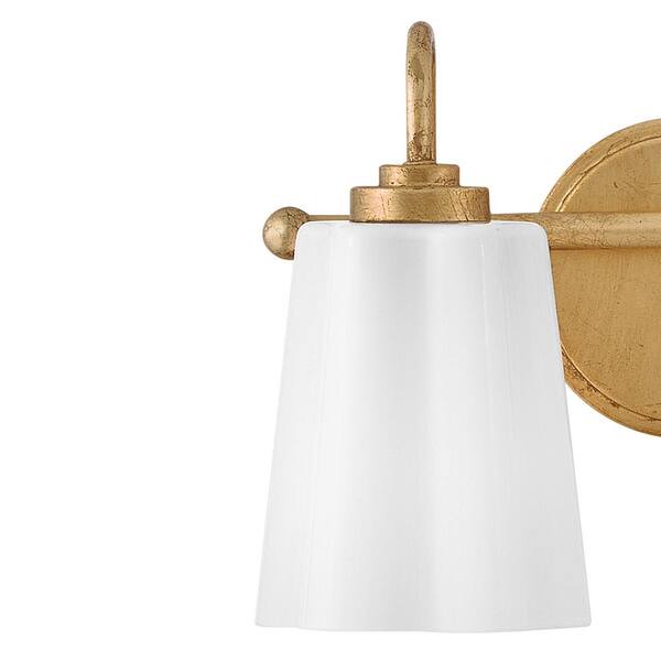LARK - Honey 13.25 in. 2 Light Distressed Brass Vanity Light