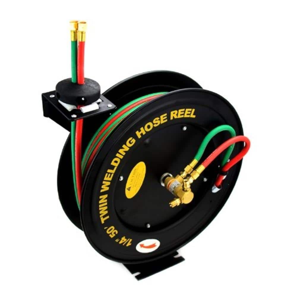 50 ft. x 1/4 in. I D Retractable Heavy-Duty Twin Welding Oxygen and Acetylene Rubber Hose Reel with Auto Rewind price history on PriceWatchPro