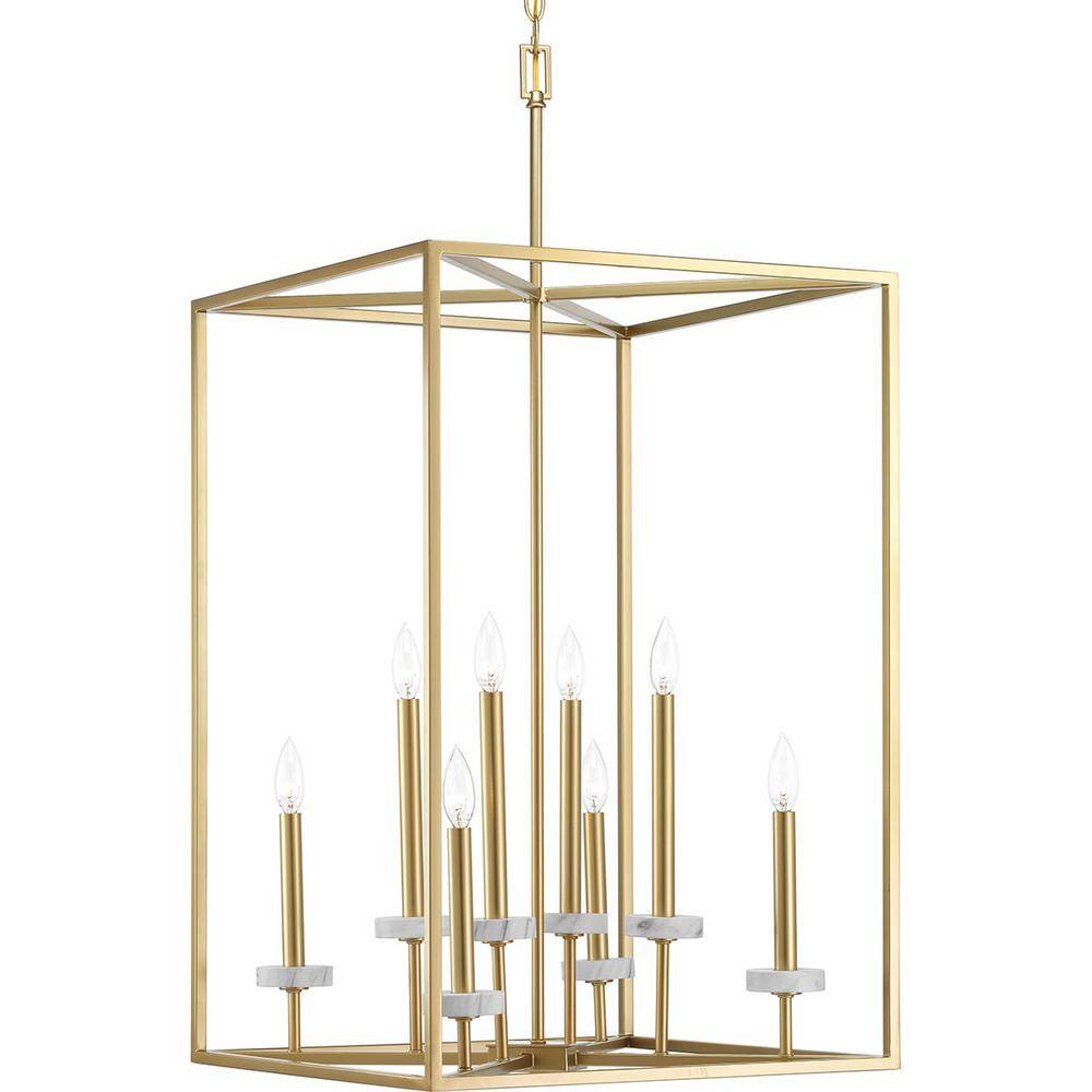 Palacio Vintage Gold 8-Light Pendant with Faux Marble Accents
