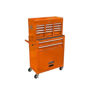 8-Tier Steel 4-Wheeled Cart in Orange