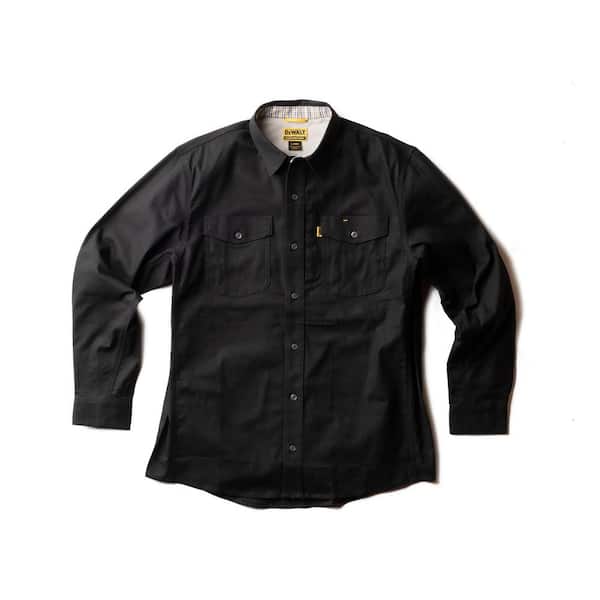 DEWALT Garland Men's Size Medium Black Cotton/Spandex Work Shirt