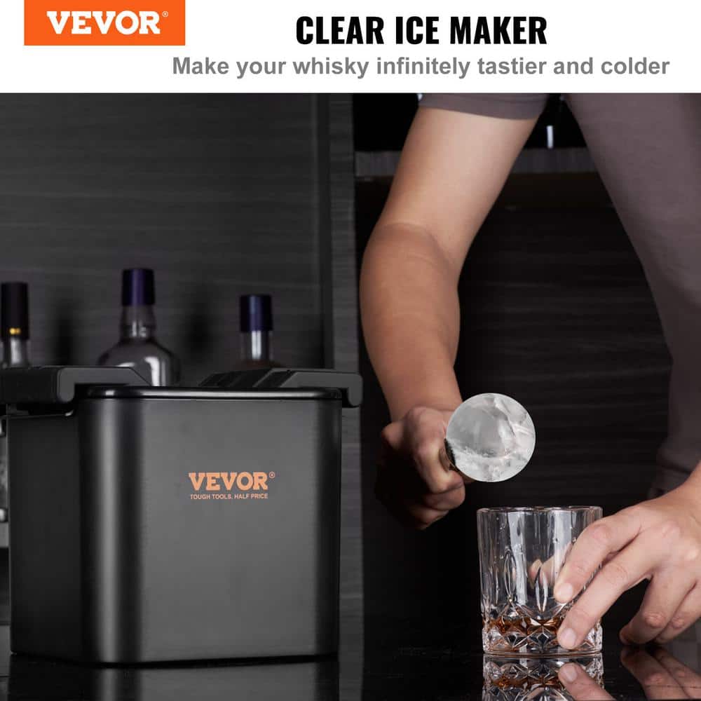 Black Silicone 4-Cavity Clear Ice Ball Maker with Storage Bag