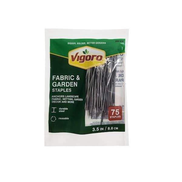 Vigoro 3.5 in. Weed Barrier Landscape Fabric Garden Staples (75-Pack)