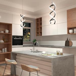 DNA 13-Watt 1-Light Black Modern Integrated LED Pendant Light