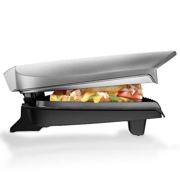 George Foreman 9-Serving Classic Plate Electric Indoor Grill and Panini Press, Silver