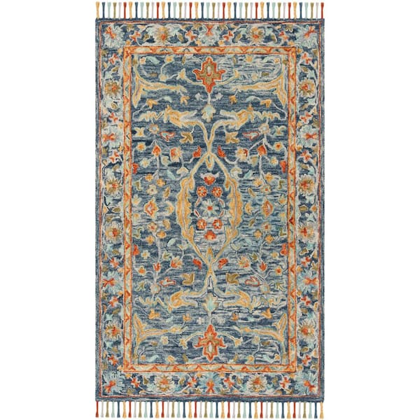 SAFAVIEH Aspen Blue/Rust 8 ft. x 10 ft. Area Rug