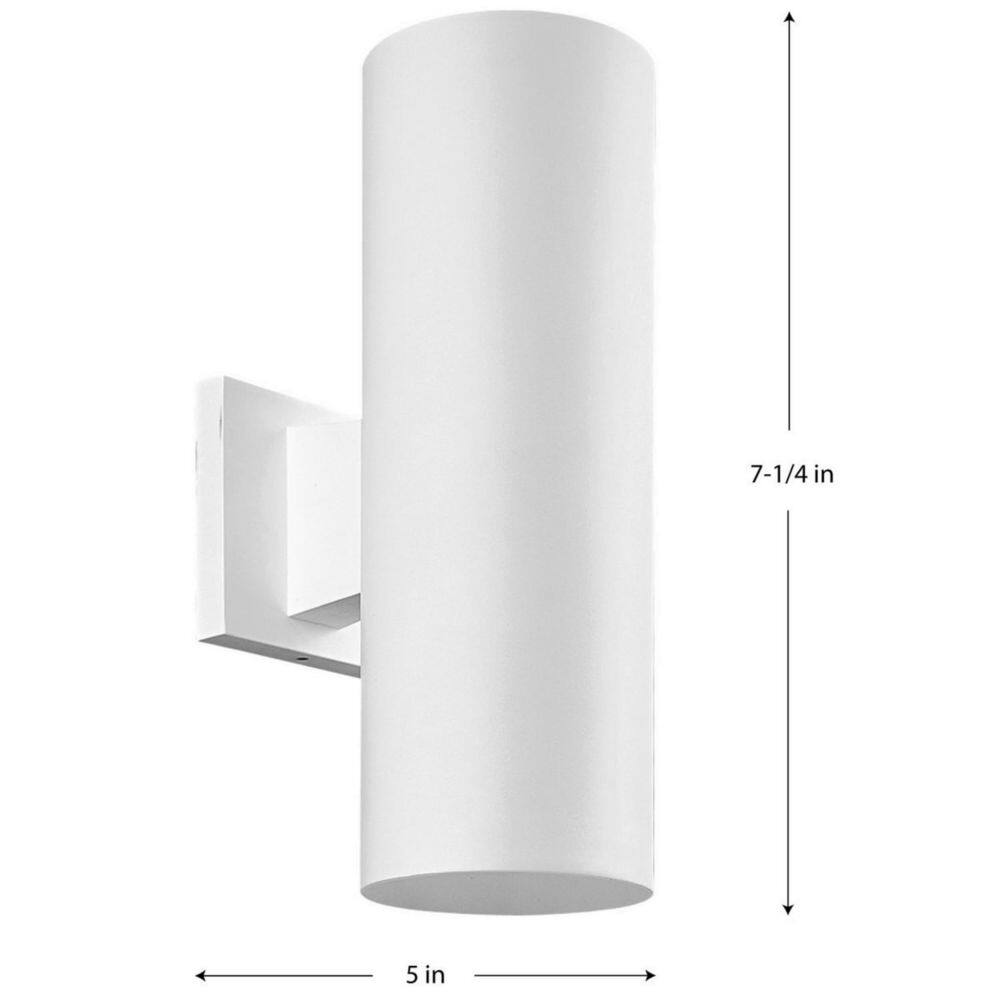 White Polycarbonate Cylinder Wall Sconce, 15" Height